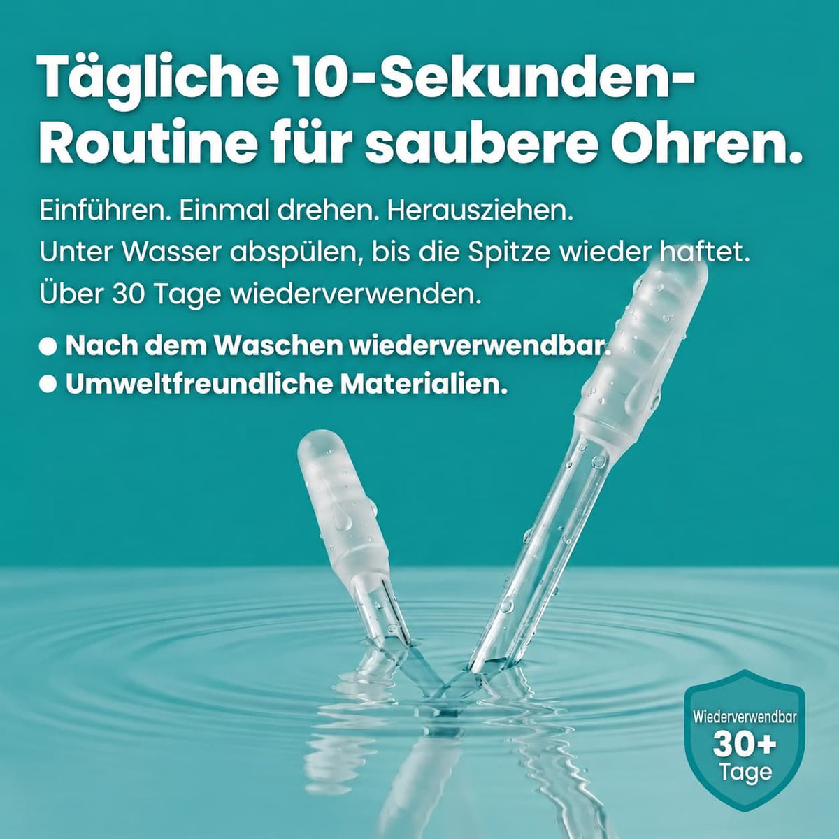 Ohrenreiniger mit haftender Gelspitze