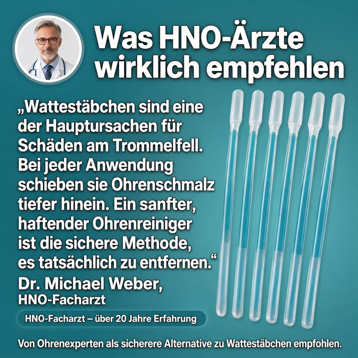Ohrenreiniger mit haftender Gelspitze